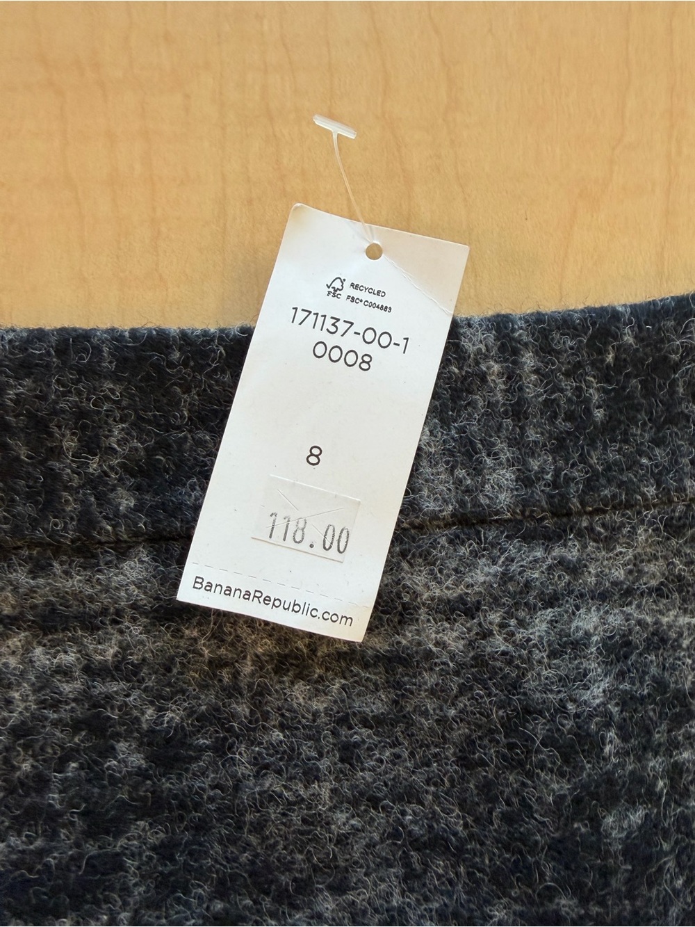 Banana Republic Gray Plaid Wool-Blend Pencil Skirt - Picture 2 of 6